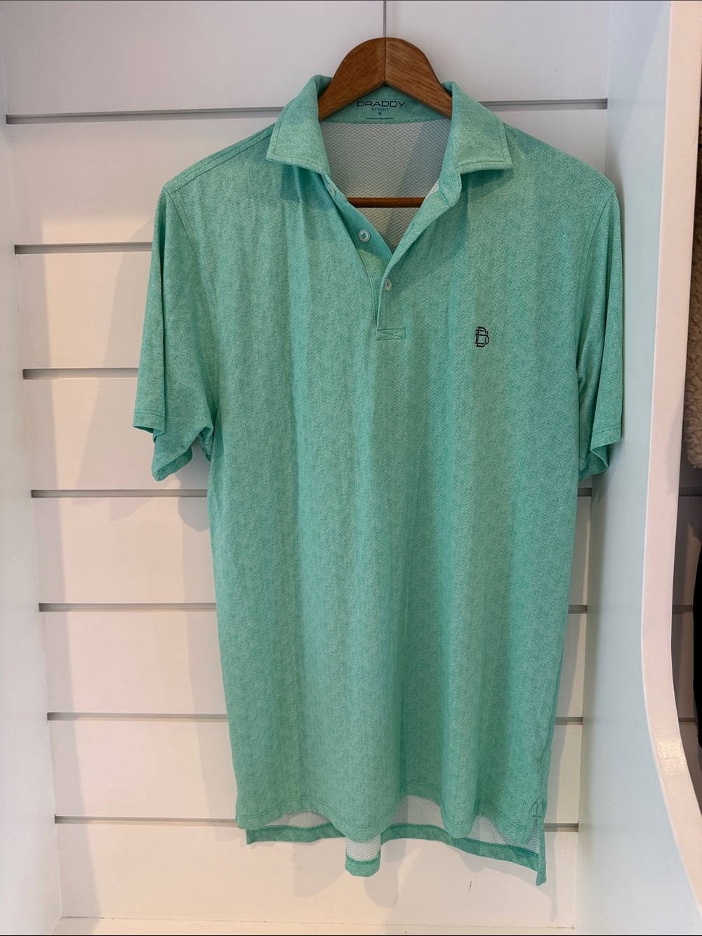 Men's B. Draddy Sport Seafoam Polo Shirt with embroidered logo